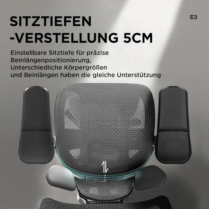 Hbada E3 Pro Ergonomischer Bürostuhl mit Fußstütze, schwarz