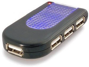 Belkin Beleuchteter USB 2.0 4-port Reise-Hub schwarz