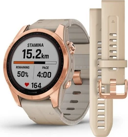 Garmin Fenix 7S Sapphire Solar rose gold titanium/limestone (010-02539-35)