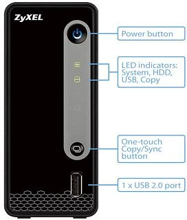 Zyxel NSA310S, 256MB RAM, 1x RJ-45 1000Base-T, 2x USB-A 2.0