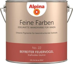 Alpina Farben Feine Farben No. 22 Befreiter Feuervogel innen kraftvolles glutrot edelmatt rot, 2.5l