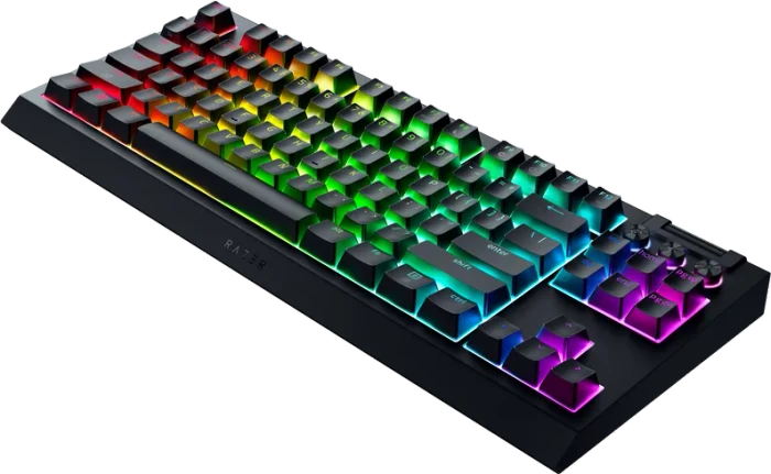 Razer BlackWidow V4 TKL Hyperspeed, hot-swap, Razer ORANGE Tactile Gen-3, USB/Bluetooth, DE