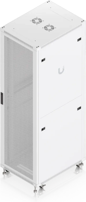 Ubiquiti 42U Rack Cabinet, 19" Rackschrank 42HE, mit Rollen, Gitternetztür, weiß, 800mm tief