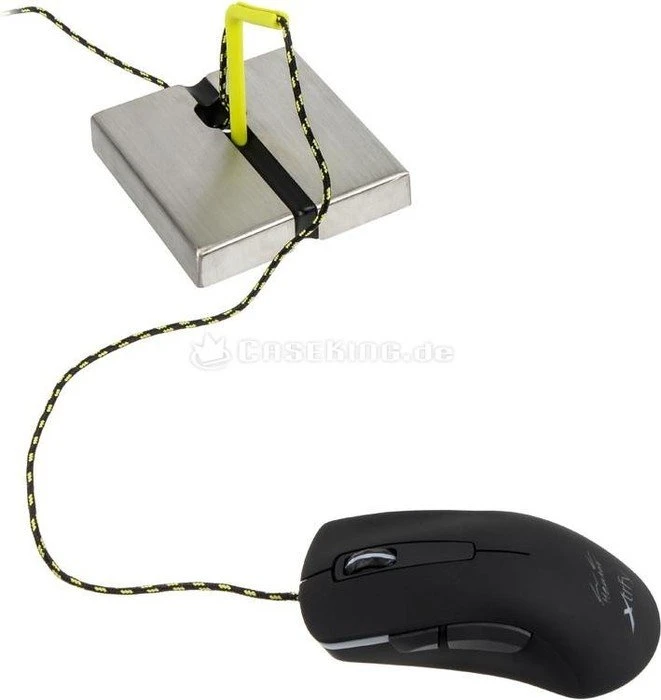 Xtrfy B1 Mouse Bungee mit 4-port USB Hub, Mauskabelhalterung, gelb/silber