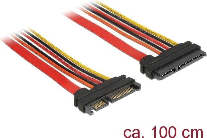DeLOCK Kabelverlängerung SATA 22-Pin Stecker auf SATA 22-Pin Buchse, 1m