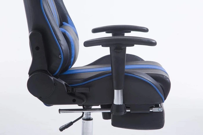 CLP Racing Limit Kunstleder Gamingstuhl mit Fußstütze, schwarz/blau