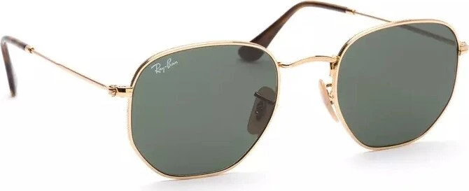 Ray-Ban RB3548N Hexagonal Flat Lenses 51mm gold/green classic