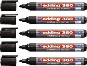edding 360 Whiteboardmarker schwarz, 5er-Pack