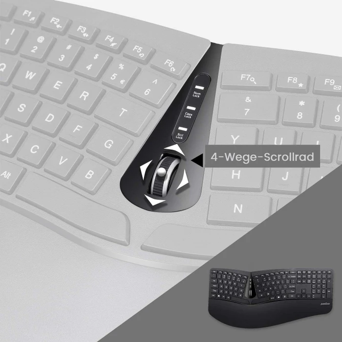 Perixx Periduo 605 Wireless Ergonomic Split Keyboard and Vertical Mouse Combo schwarz, USB, DE