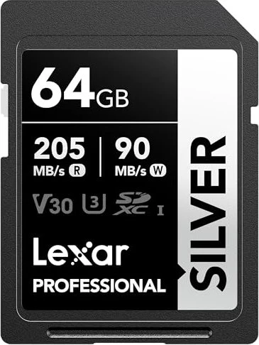 Lexar Professional SILVER R205/W90 64GB, UHS-I U3, Class 10