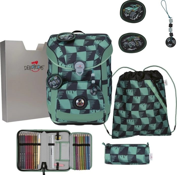 DerDieDas ErgoFlex Easy Exklusiv Superflash Super Truck Schultaschen-Set, 5-tlg.