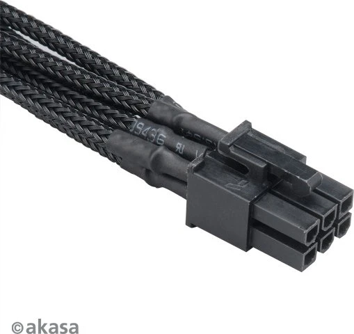 Akasa Flexa V6, 6-Pin PCIe Verlängerungskabel, 400mm, sleeved schwarz