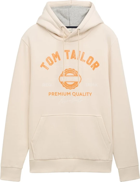 Tom Tailor Logo-Print Hoodie smooth light sand (Herren)