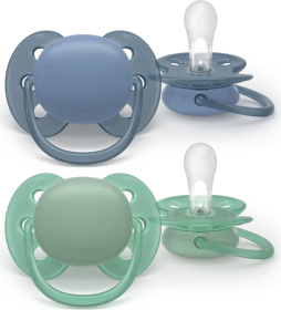 Philips Avent SCF091/42 ultra soft Beruhigungsschnuller, 6-18M, Silikon, blau/grün, 2 Stück