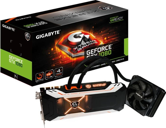 GIGABYTE GeForce GTX 1080 Xtreme Gaming Waterforce 8G, 8GB GDDR5X, DVI, HDMI, 3x DP