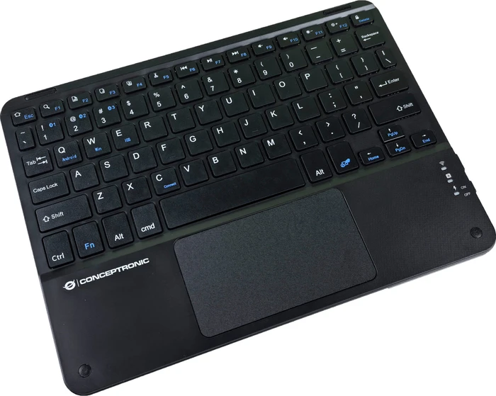 Conceptronic TOBIN01BUS 10-Zoll-Bluetooth-Tastatur mit Touchpad, Bluetooth, US