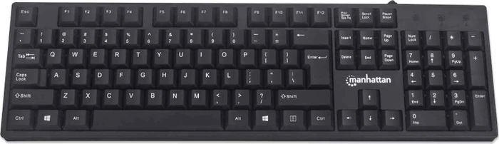 Manhattan USB-Tastatur, schwarz, USB, DE