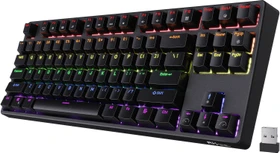 RK Royal Kludge RK87 Wireless TKL, LEDs RGB, schwarz, RK BROWN, USB, US