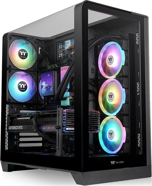 Thermaltake View 390 TG Black, schwarz, Glasfenster