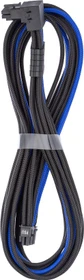 CableMod C-Series Pro ModMesh, 12V-2x6 Kabel, StealthSense, Corsair Type 5, 16-Pin PCIe Stecker auf 16-Pin PCIe 5.1 12V-2x6 Stecker, Adapterkabel, 90°, schwarz/blau, 65cm