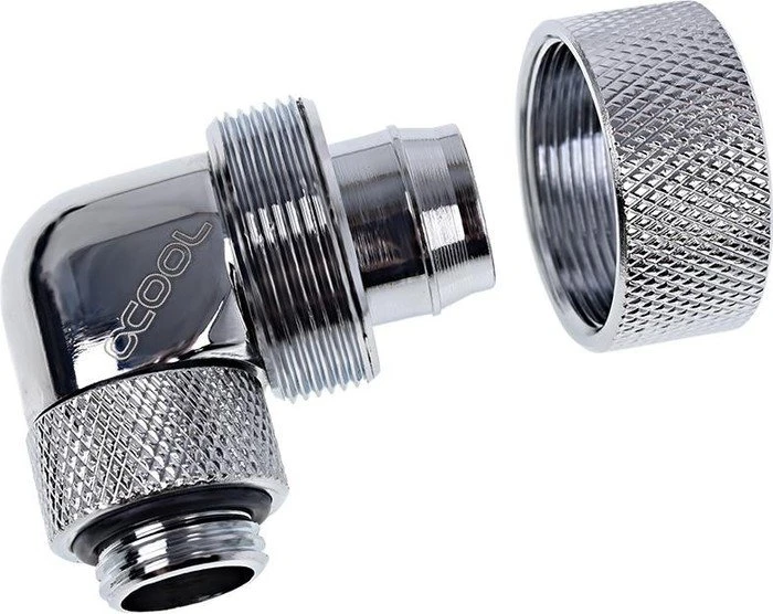Alphacool Eiszapfen 90° Schlauchanschluss G1/4" auf 19/13mm, verchromt