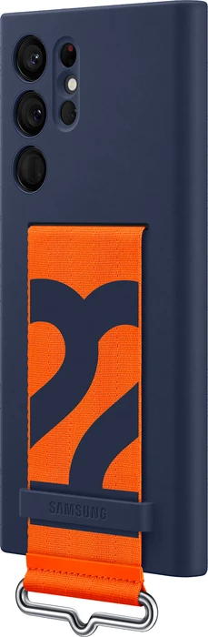 Samsung Silicone Cover with Strap für Galaxy S22 Ultra navy