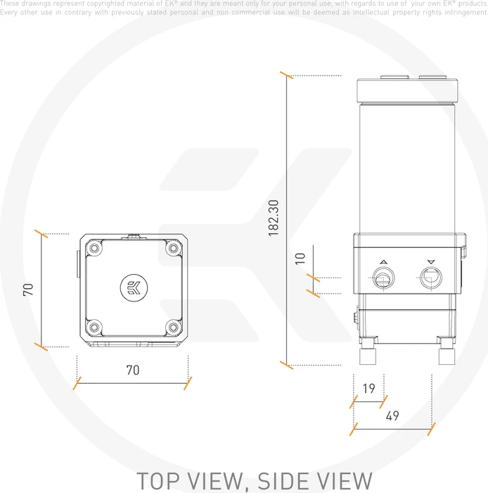 EK Water Blocks Quantum Line EK-Quantum Kinetic TBE 160 VTX PWM D-RGB, Acetal, mit Pumpe
