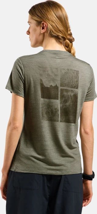 Odlo x POW Collective Voices Merinomix T-Shirt kurzarm vetiver melange (Damen)