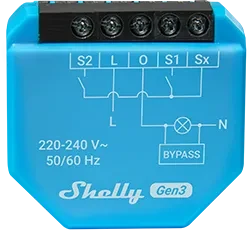 Shelly 1L Gen3, 1-Kanal, ohne Neutralleiter, Unterputz, Schaltaktor
