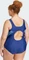 adidas 3-Streifen Badeanzug dark blue/blue burst (Damen) Vorschaubild