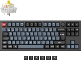 Keychron Q3 Pro, schwarz/blaugrau, LEDs RGB, hot-swap, Keychron K Pro BANANA, USB/Bluetooth, DE