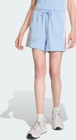 adidas Essentials 3-Streifen Cotton Trainingshose kurz glow blue/clear pink (Damen)