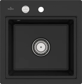 Villeroy & Boch Subway Style 50 S flat flächenbündig Becken mittig mit Ablauffernbedienung chromite