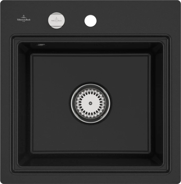 Villeroy & Boch Subway Style 50 S flat flächenbündig Becken mittig mit Ablauffernbedienung chromite