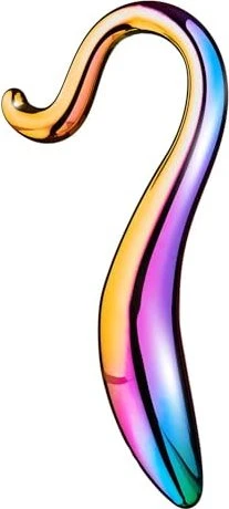Dream Toys Glamour Glass Elegant Curved Dildo 18cm rainbow