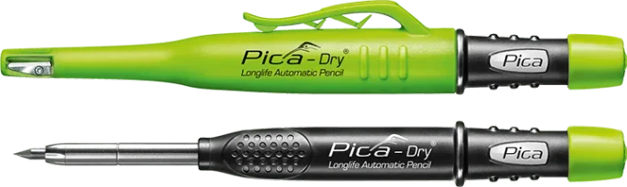 Pica-Marker Dry Longlife Automatic Pencil Druckbleistift 2B 2.8mm graphit, schwarz/grün, Anspitzer