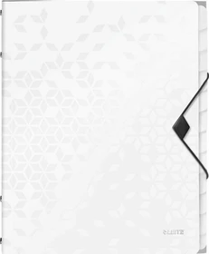 Leitz WOW Ordnungsmappe, 12 Fächer, A4, weiß metallic