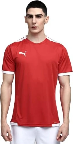 Puma teamLIGA Funktionsshirt kurzarm rot/weiß (Herren)