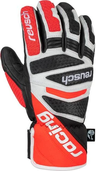 Reusch Worldcup Warrior DH Skihandschuhe black/white/fluo red