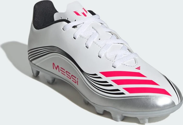 adidas F50 Messi Club FG/MG cloud white/lucid red/silver metallic (Junior)