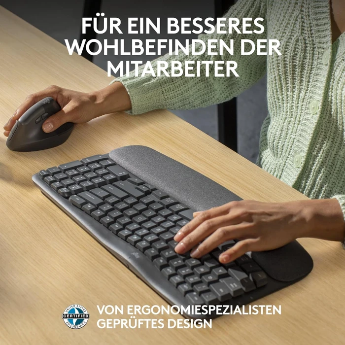 Logitech Wave Keys for Business, Grafit, Logi Bolt, USB/Bluetooth, DE