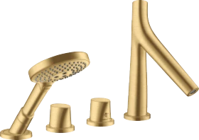 Hansgrohe Axor Starck Organic 4-Loch Wannenrandarmatur mit Thermostat brushed goldoptik