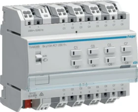 Hager KNX Schalt-/Jalousieaktor 8/4-fach, 10A, 6TE REG, Schaltaktor (TXA608B)