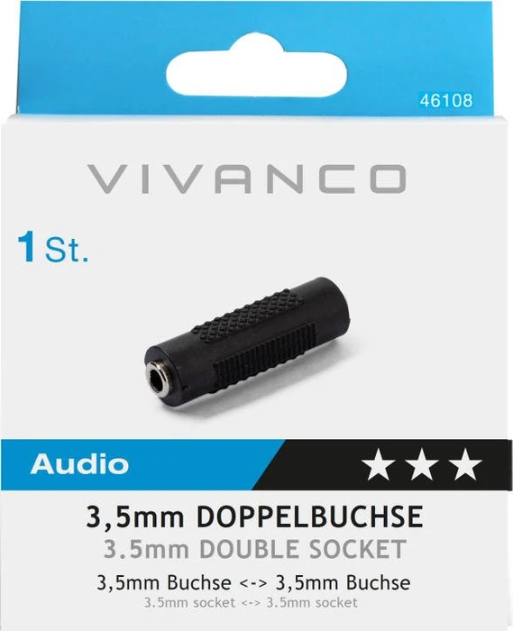 Vivanco 3.5mm Klinke Audio Doppelbuchse Kupplung