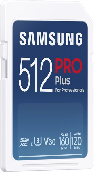 Samsung PRO Plus for Professionals R160/W120 512GB, UHS-I U3, Class 10