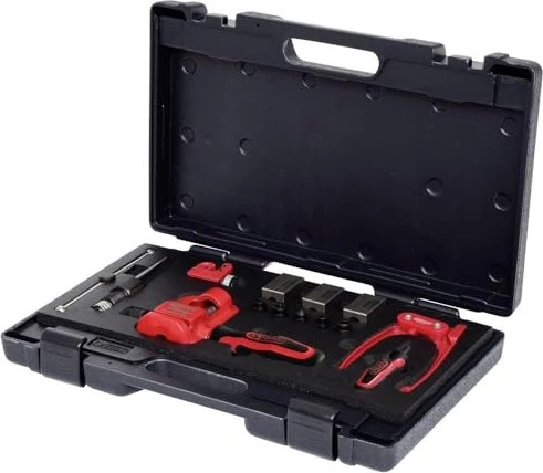 KS Tools Flarefix 1 Universal-Bremsleitungs-Bördelgerät-Satz mit Hydraulik-Spindel, 16-tlg