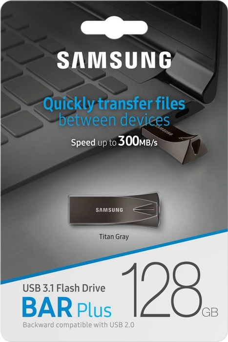 Samsung USB Stick Bar Plus 2019 Titan Gray 128GB, USB-A, USB 3.2 Gen 1×1