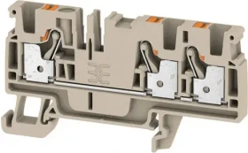 Weidmüller A3C 4 Durchgangs-Reihenklemme, PUSH IN, 4 mm², 800 V, 32 A, dunkelbeige