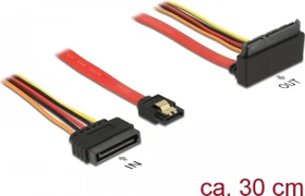 DeLOCK 22-Pin SATA 6Gb/s [Buchse] auf 7-Pin SATA [Buchse] + 15-Pin SATA [Stecker] Adapterkabel (85515)