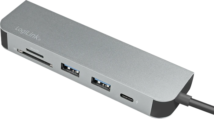 LogiLink Docking Station, USB-Hub, Dual-Slot-Cardreader, USB-C 3.0 [Stecker]
